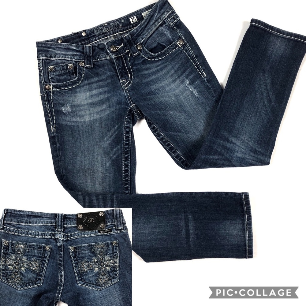 MISS ME Easy Capri Embroidered Cross Pocket 25